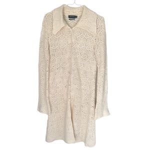 VINTAGE Y2K Wool Sweater Knitted Duster Small Boho